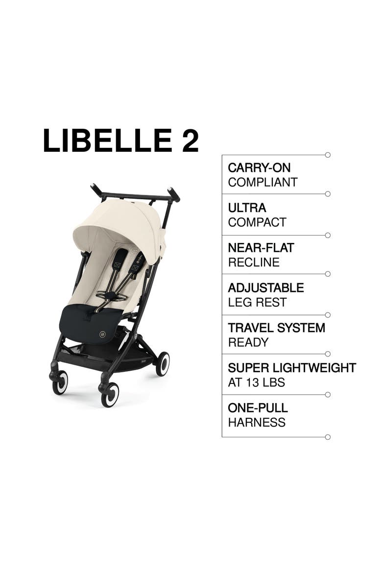 Libelle 2 Ultracompact Lightweight Travel Stroller, Alternate, color, CANVAS WHITE