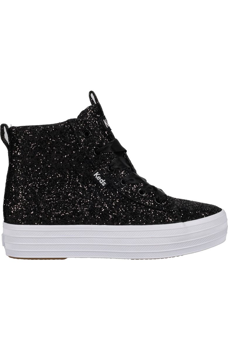 Keds<sup>®</sup> Kids' Triple Up Glitter Celebration High Top Sneaker, Alternate, color,