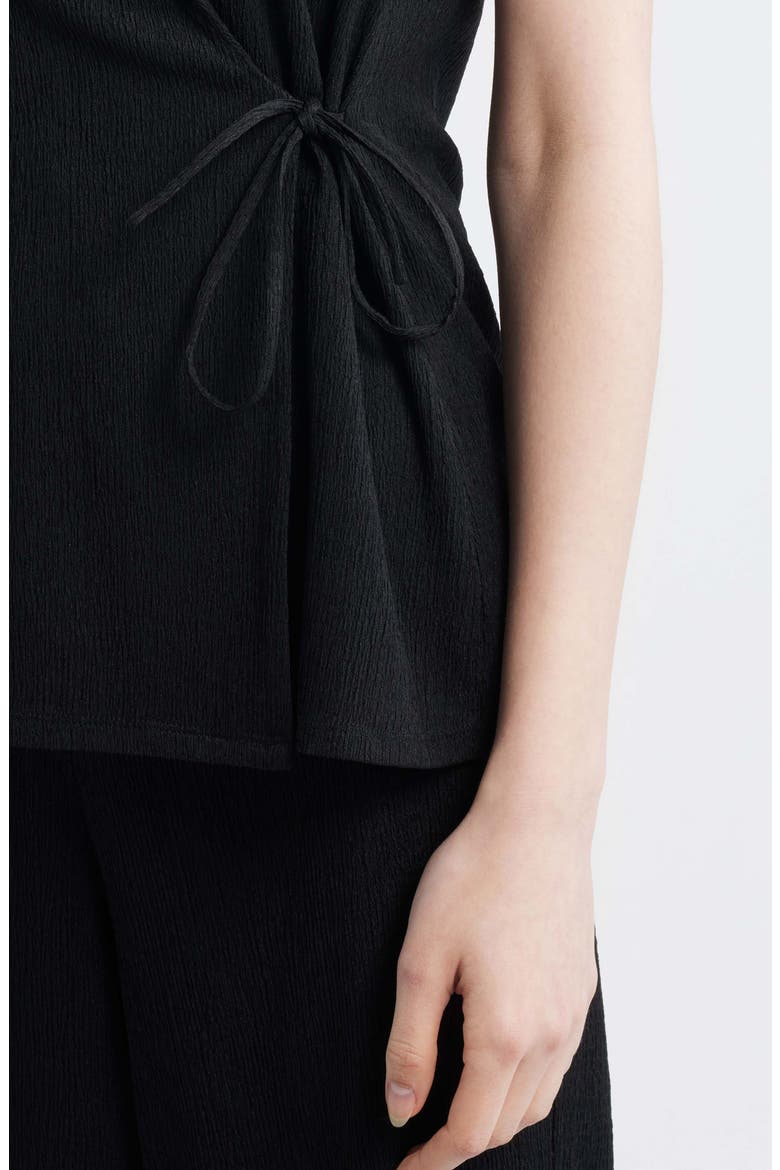 Notch Lapel Crepe Wrap Top, Alternate, color, ANNE BLACK