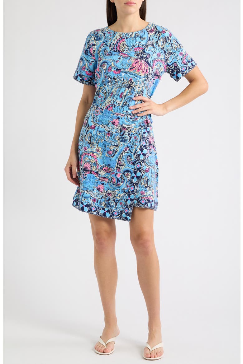Izola Border Print Knit Minidress, Main, color, MULTI PAISLEY PARADE