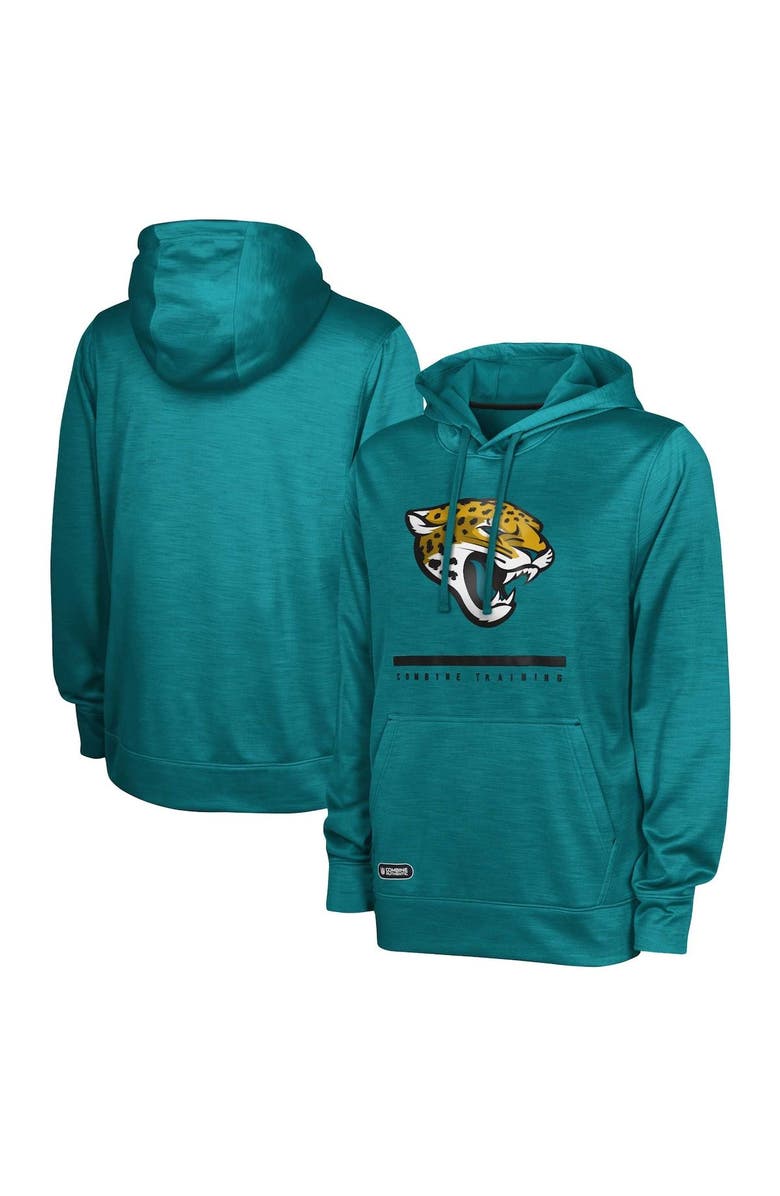 Outerstuff Men's Teal Jacksonville Jaguars Speed Drill Streak Pullover Hoodie, Main, color, 