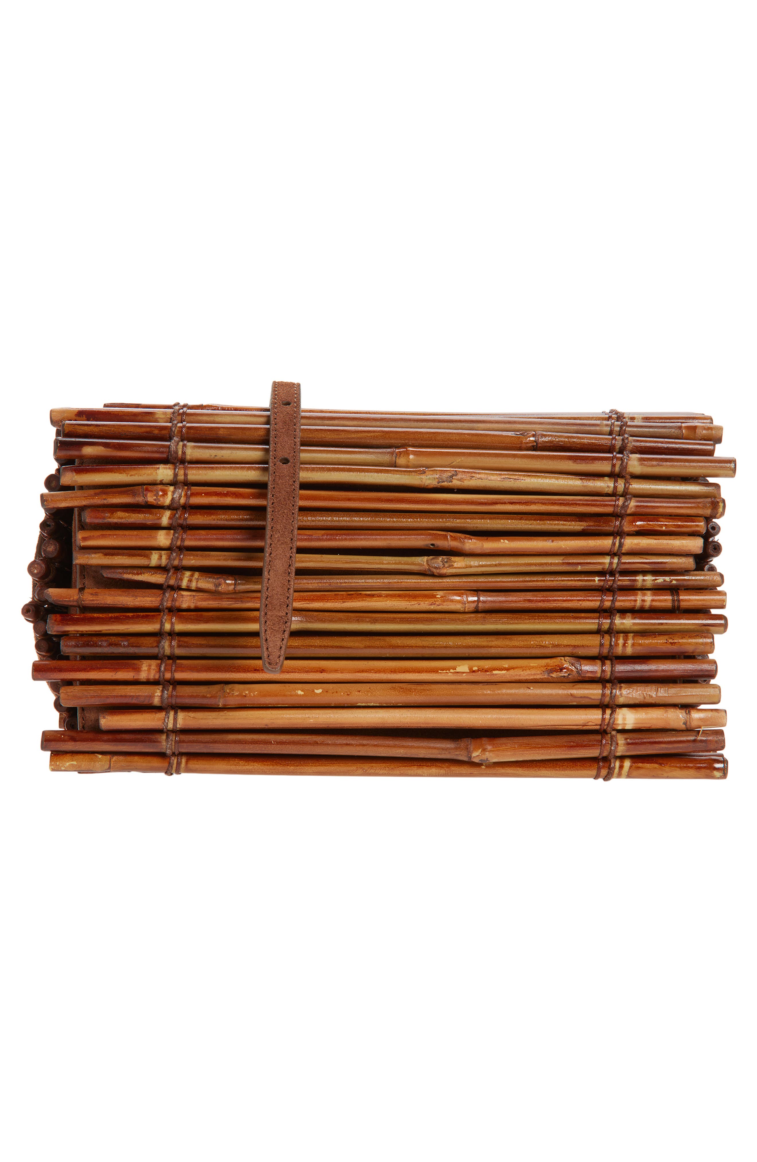 Moschino Tie Me Bamboo Top Handle Bag, Alternate, color, 30A One Color