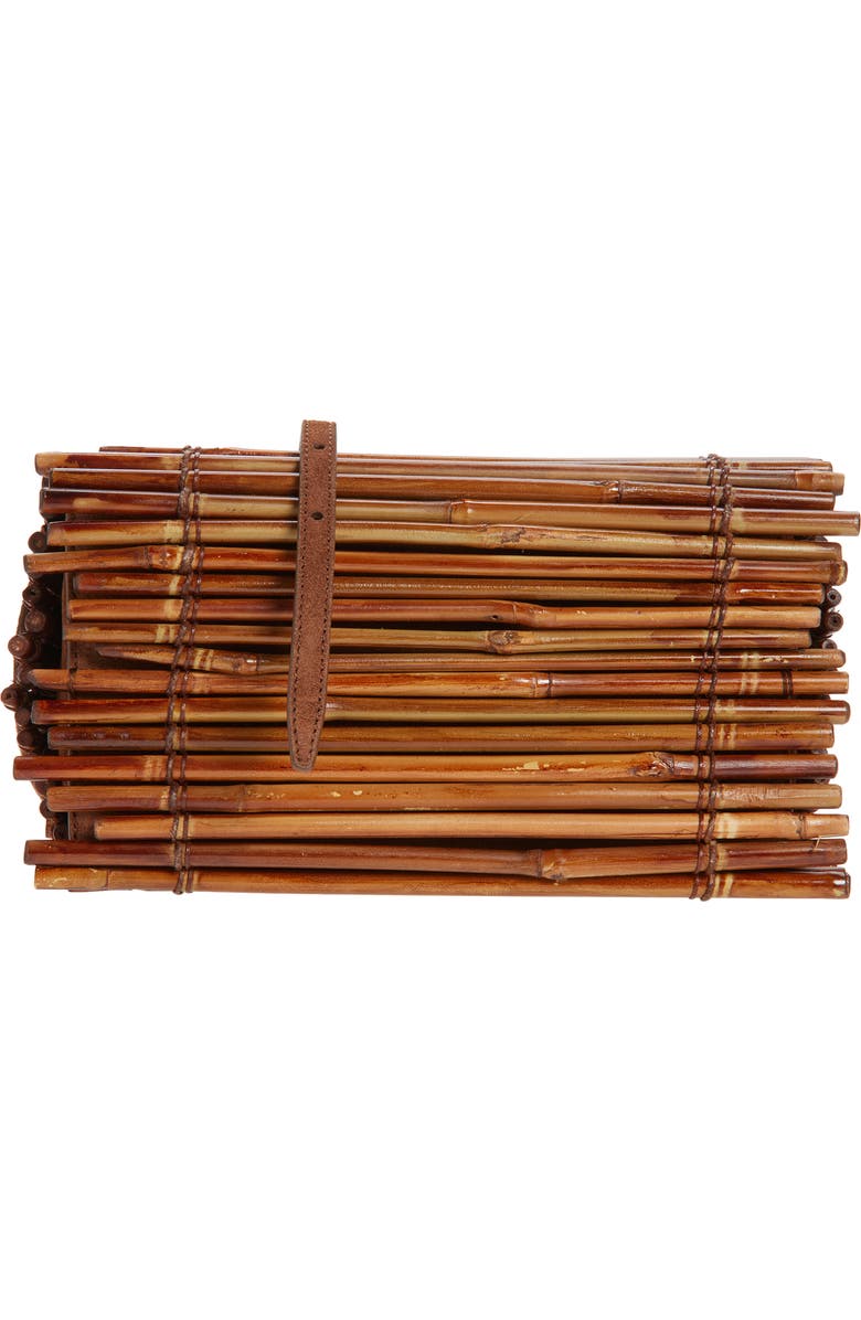 Moschino Tie Me Bamboo Top Handle Bag, Alternate, color, 30A One Color