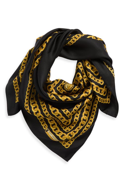 KURT GEIGER KURT GEIGER LONDON LARGE CHAIN STRIPE SILK SQUARE SCARF 