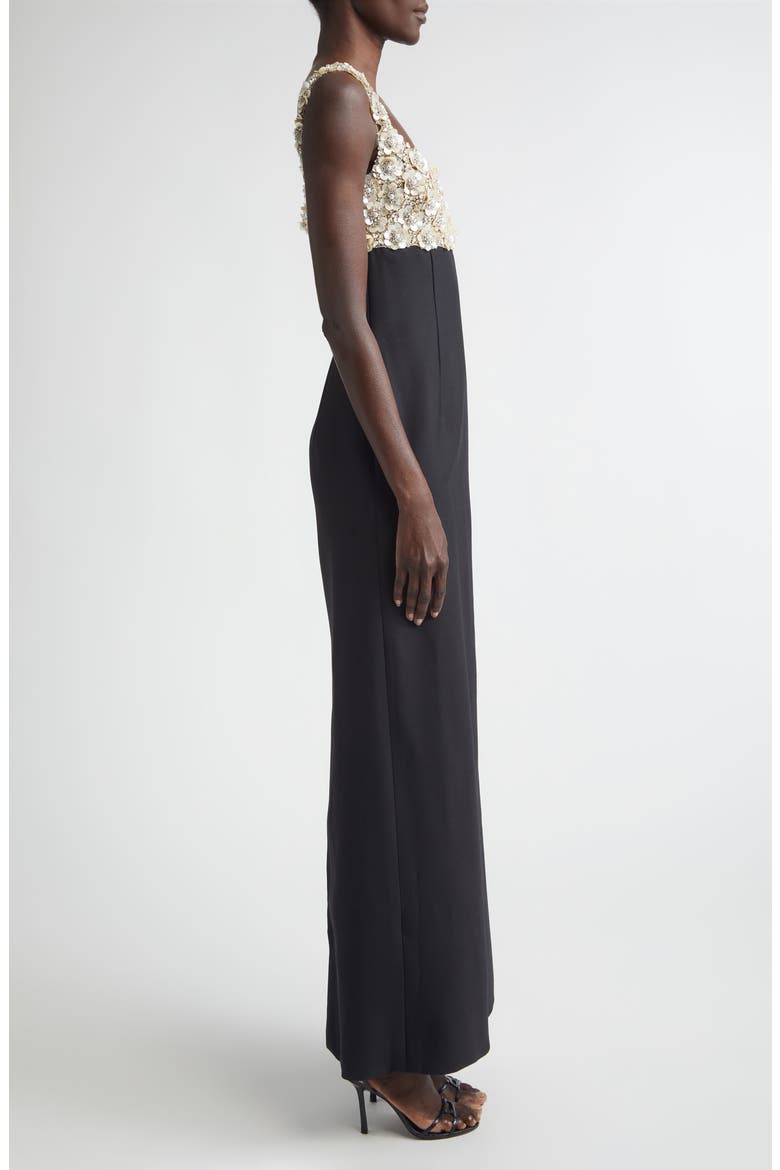 Mother-of-Pearl Embellished Bustier Gown, Alternate, color, BLACK