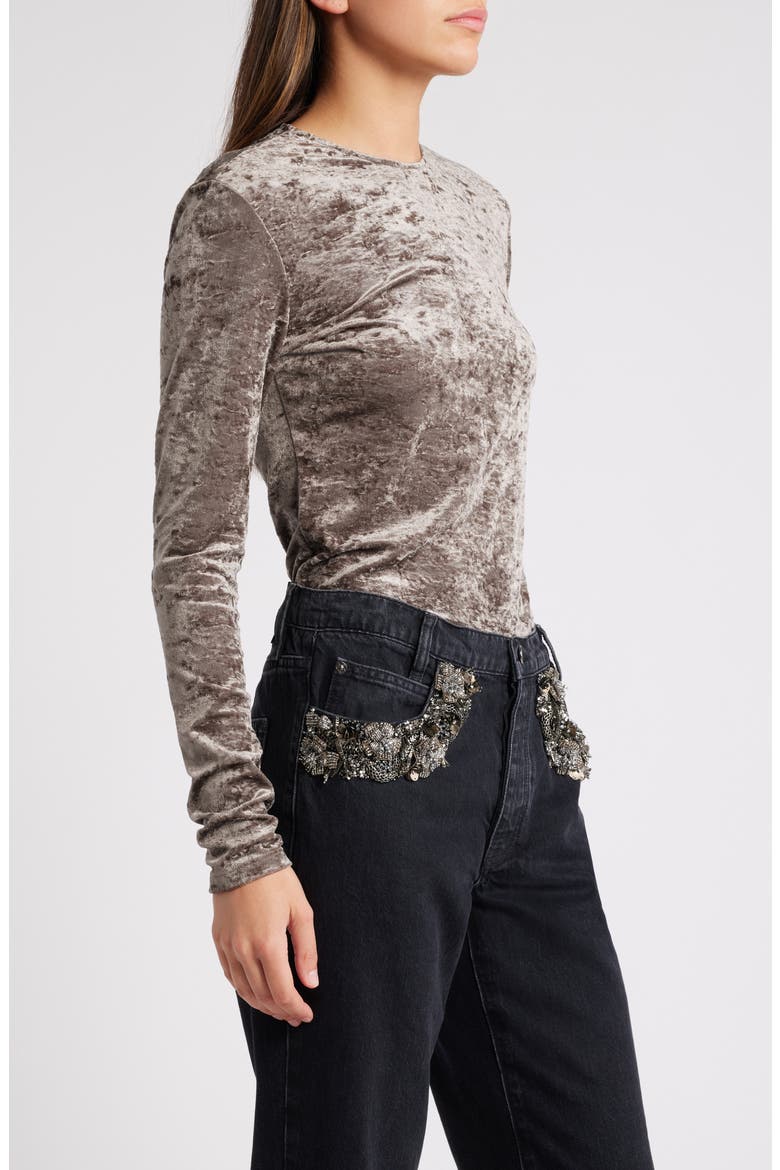Crushed Velvet Top, Alternate, color, DUSK