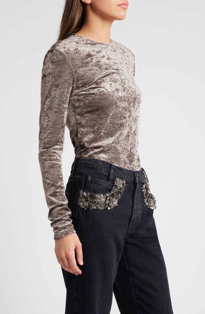 FRAME Crushed Velvet Top, Alternate, color, Dusk