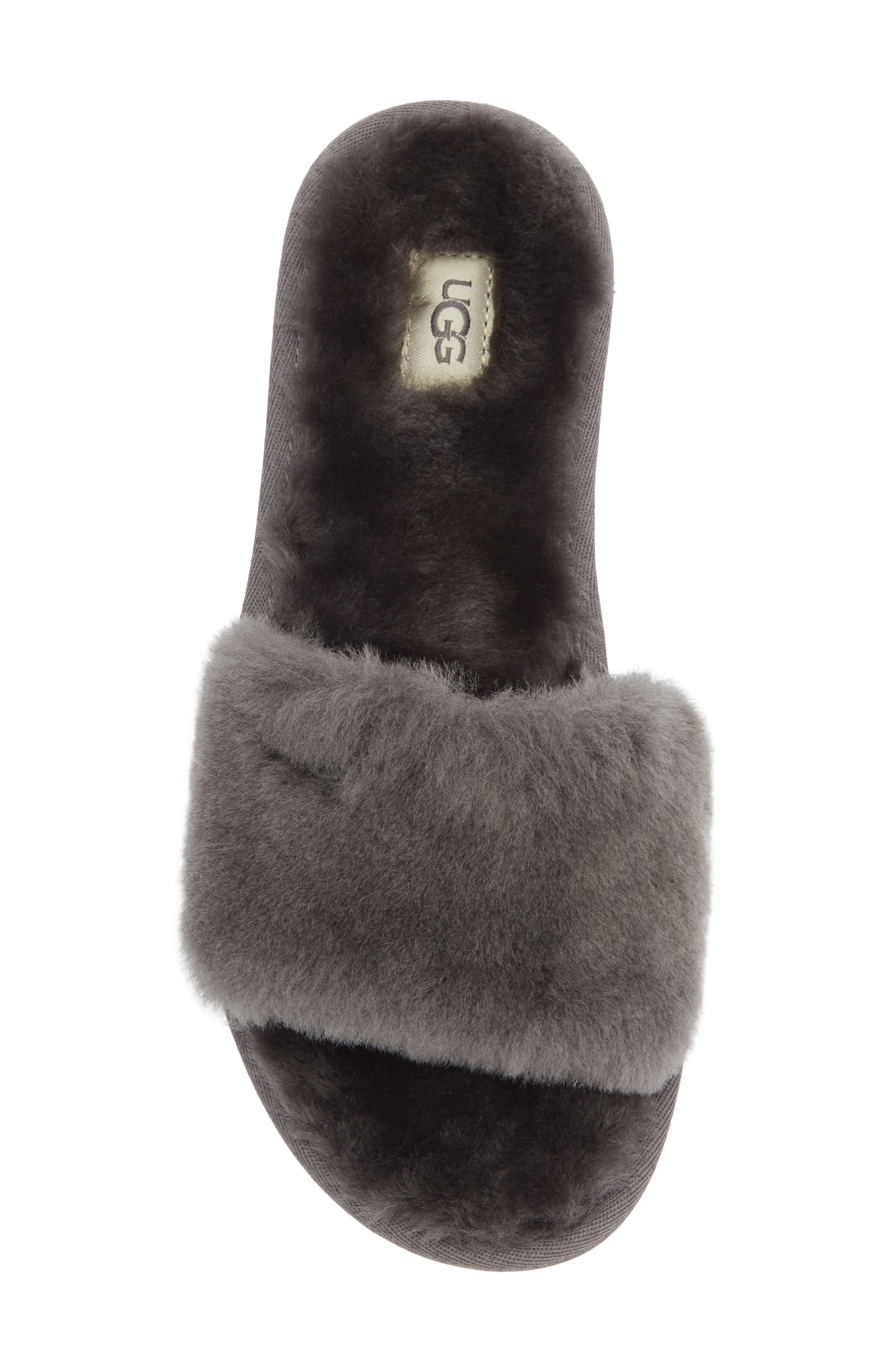 UGG<sup>®</sup> Cozette Genuine Shearling Slipper, Alternate, color, Charcoal