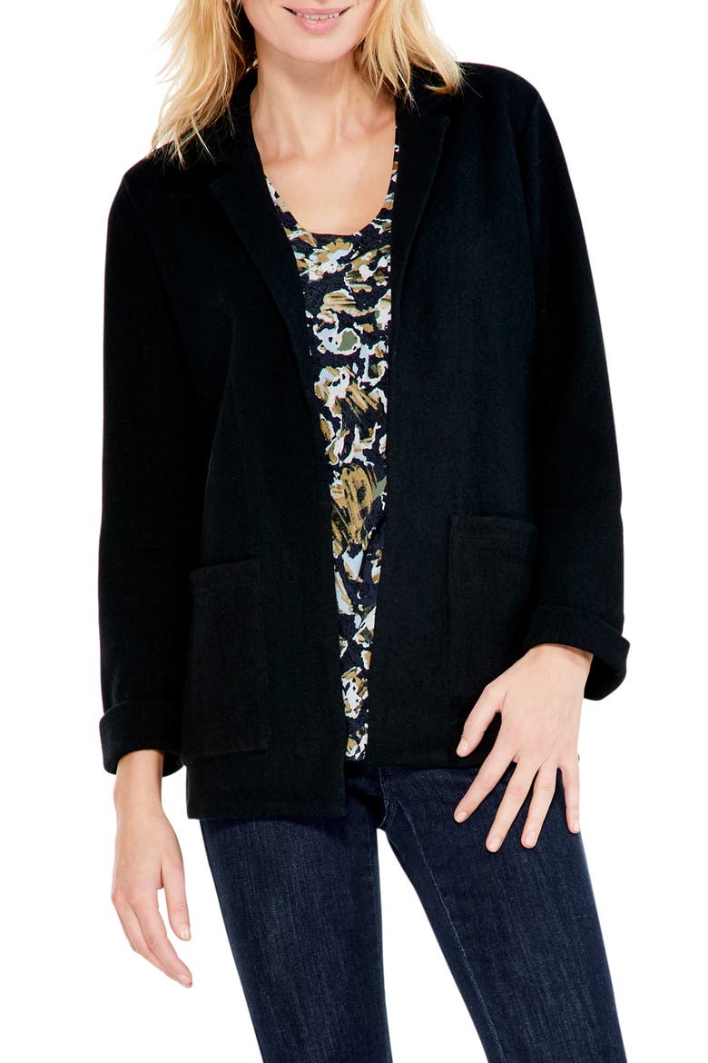 Knit Blazer, Main, color, BLACK ONYX