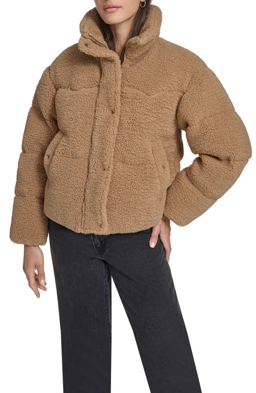 Levi's Western Faux Shearling Puffer Jacket In Brown