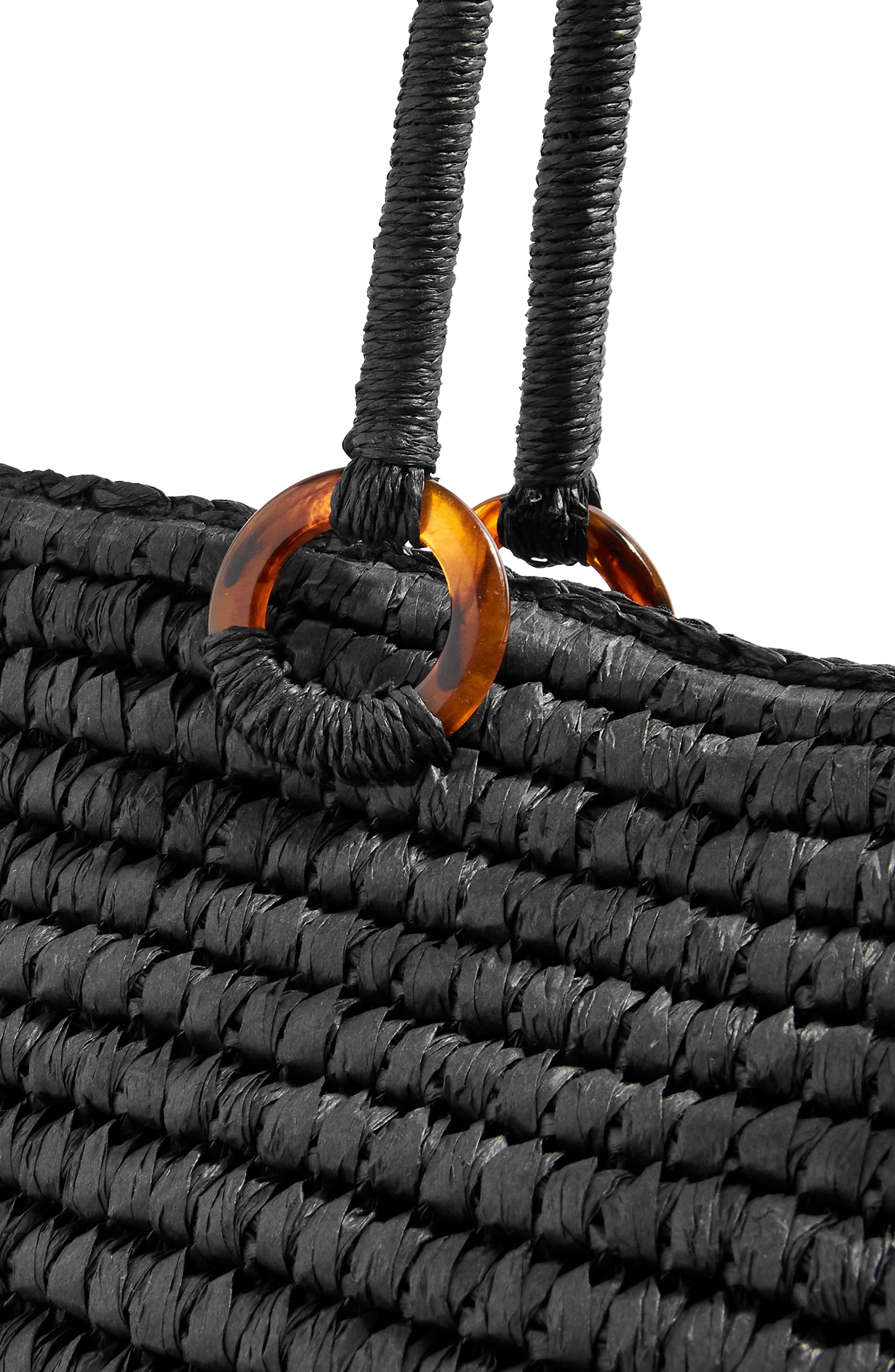 Topshop Franka Straw Ring Tote Bag, Alternate, color, 