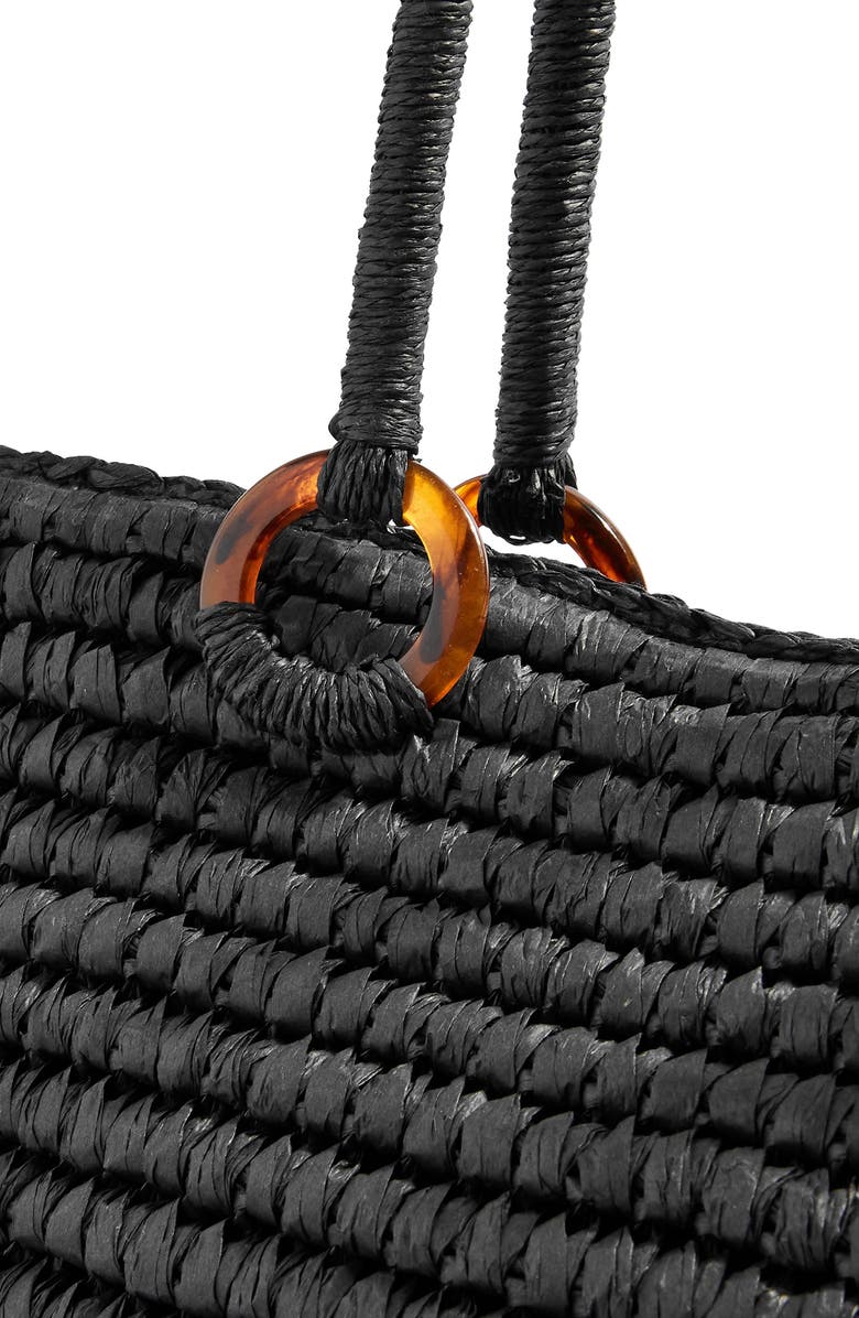 Topshop Franka Straw Ring Tote Bag, Alternate, color,