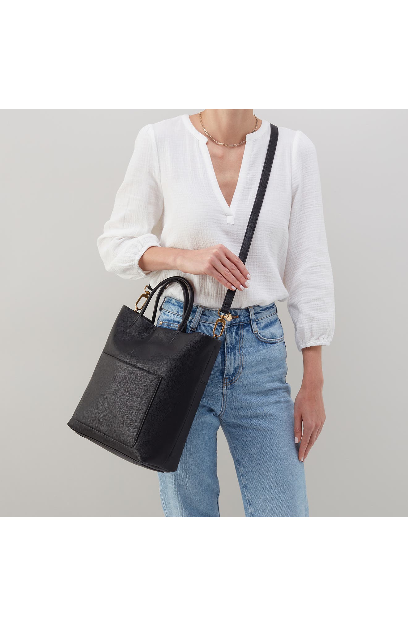 Tripp Leather Tote, Alternate, color, BLACK