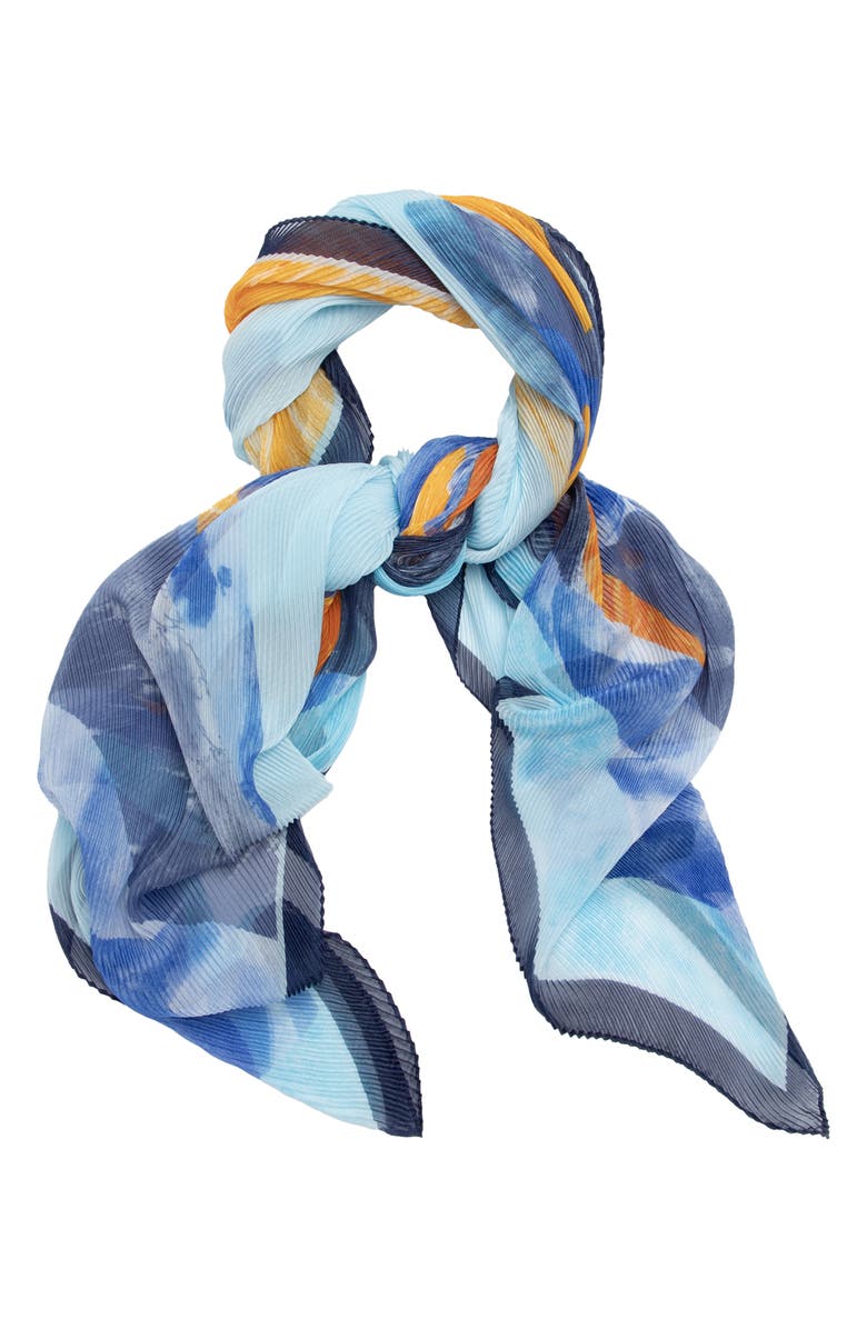 SAACHI Abstract Pleat Scarf, Main, color, Blue Combo