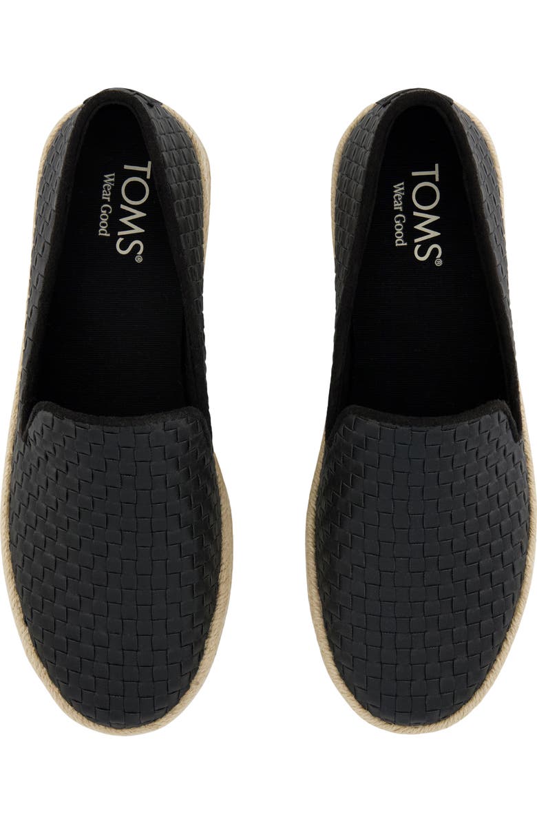 TOMS Carolina Platform Espadrille Sneaker, Alternate, color, Black