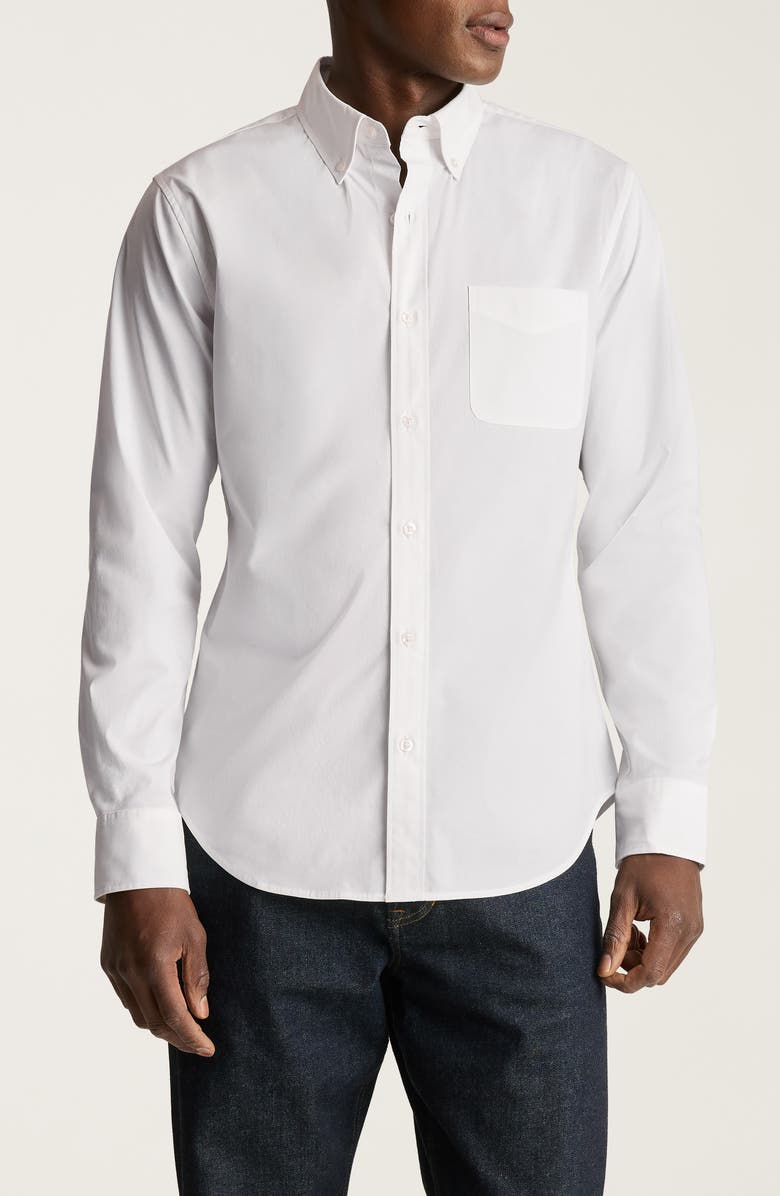 Bonobos Everyday Slim Fit Stretch Cotton Button-Down Shirt, Main, color, Brilliant White