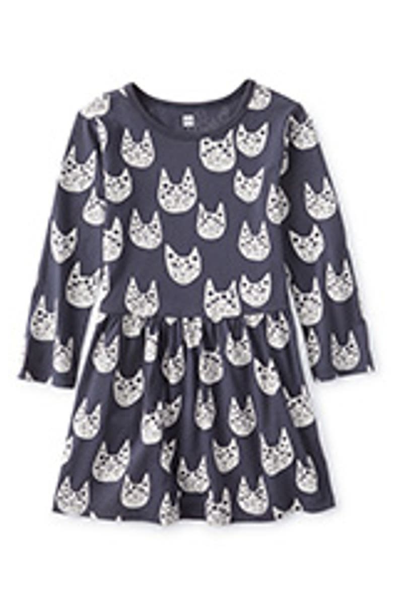 Tea Collection Skirted Staple Dress, Main, color, Kool Katts