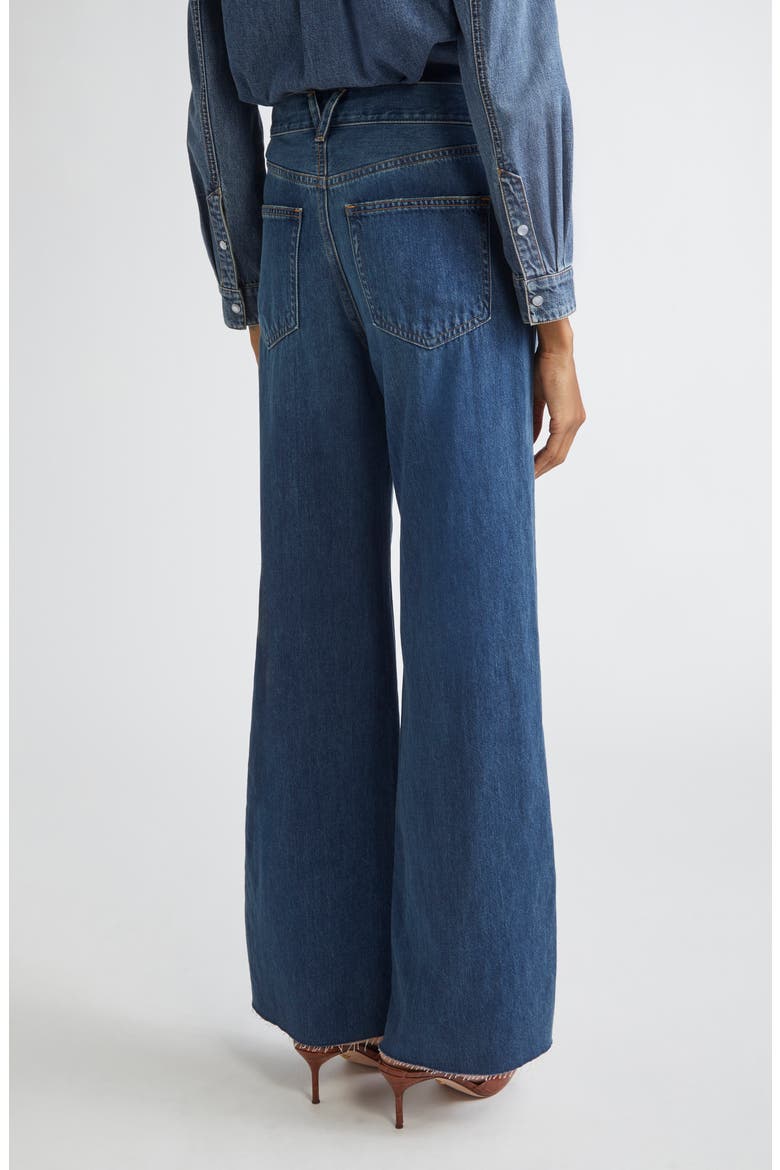 Kasey Raw Hem Mid Rise Wide Leg Jeans, Alternate, color, BANDIT