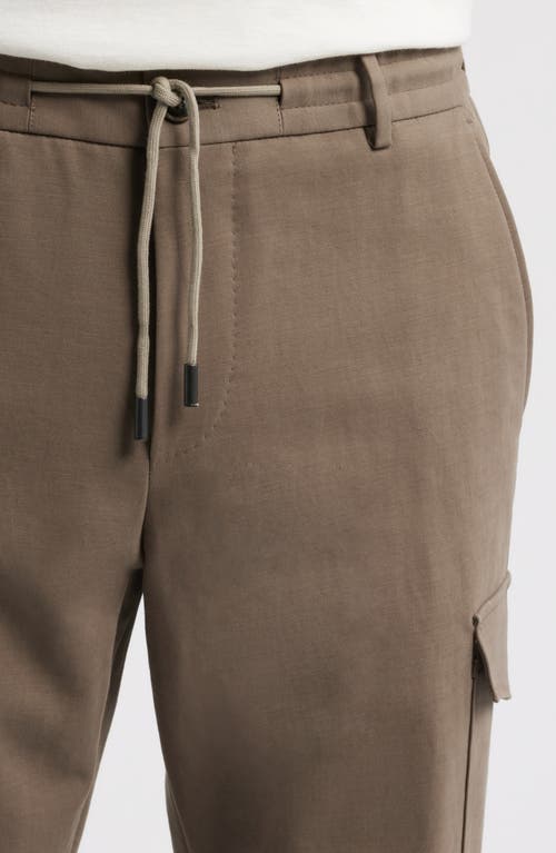 Hugo Boss Boss Pagol Stretch Cotton Drawstring Pants In Open Green