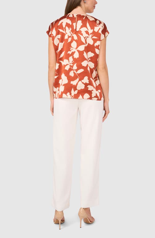 Halogenr Halogen(r) Printed Charmeuse Top In Baked Clay