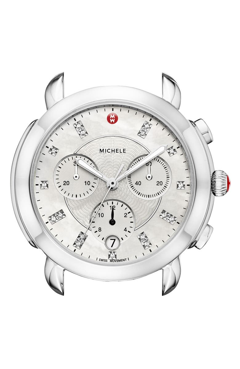 MICHELE Sidney Chronograph Diamond Watch Head, 38mm, Main, color,