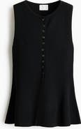 H&M Rib-knit Peplum Waistcoat