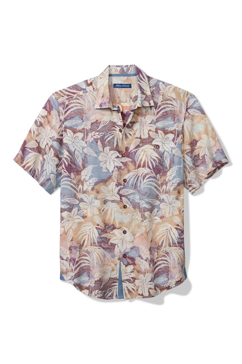 Sand Sunset Ombre Floral Shirt, Alternate, color, DEL FUEGO