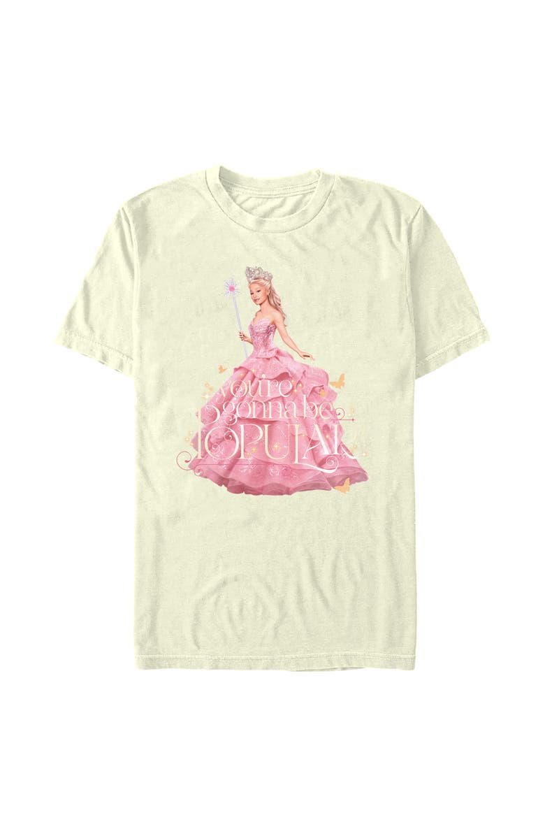 Wicked Men's Wicked Glinda You're Gonna Be Popular  Graphic T-Shirt, Alternate, color, Beige