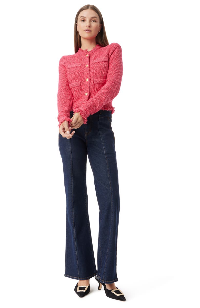 Sam Edelman Indria Fringe Jacket, Alternate, color, Cerise