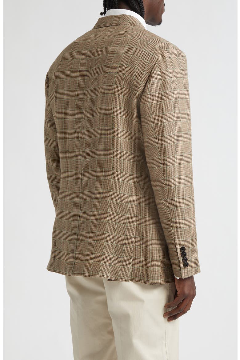 K-Jacket Tan Glen Check Linen Sport Coat, Alternate, color, BEIGE PRINCE OF WALES