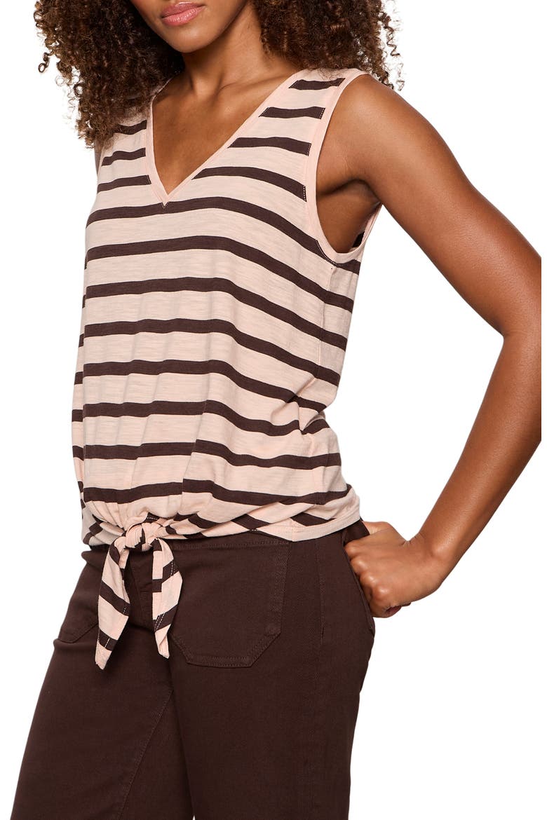 Floral Print Cotton Blend Tank, Alternate, color, PINK/ RICH SOIL BROWN