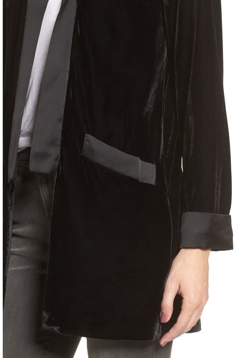 BB Dakota Curran Velvet Blazer, Alternate, color, BLACK