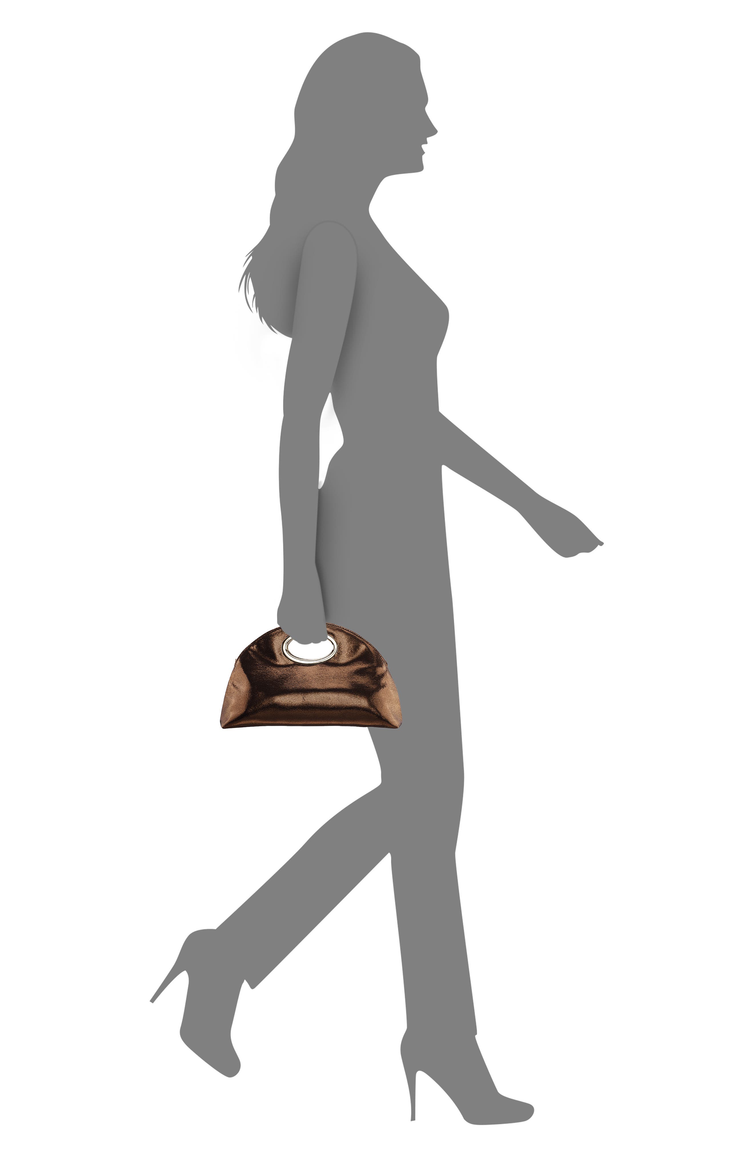 Jael Top Handle Clutch, Alternate, color, BRONZE