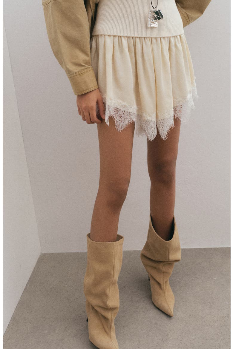 Satin Lace Shorts, Alternate, color, ECRU