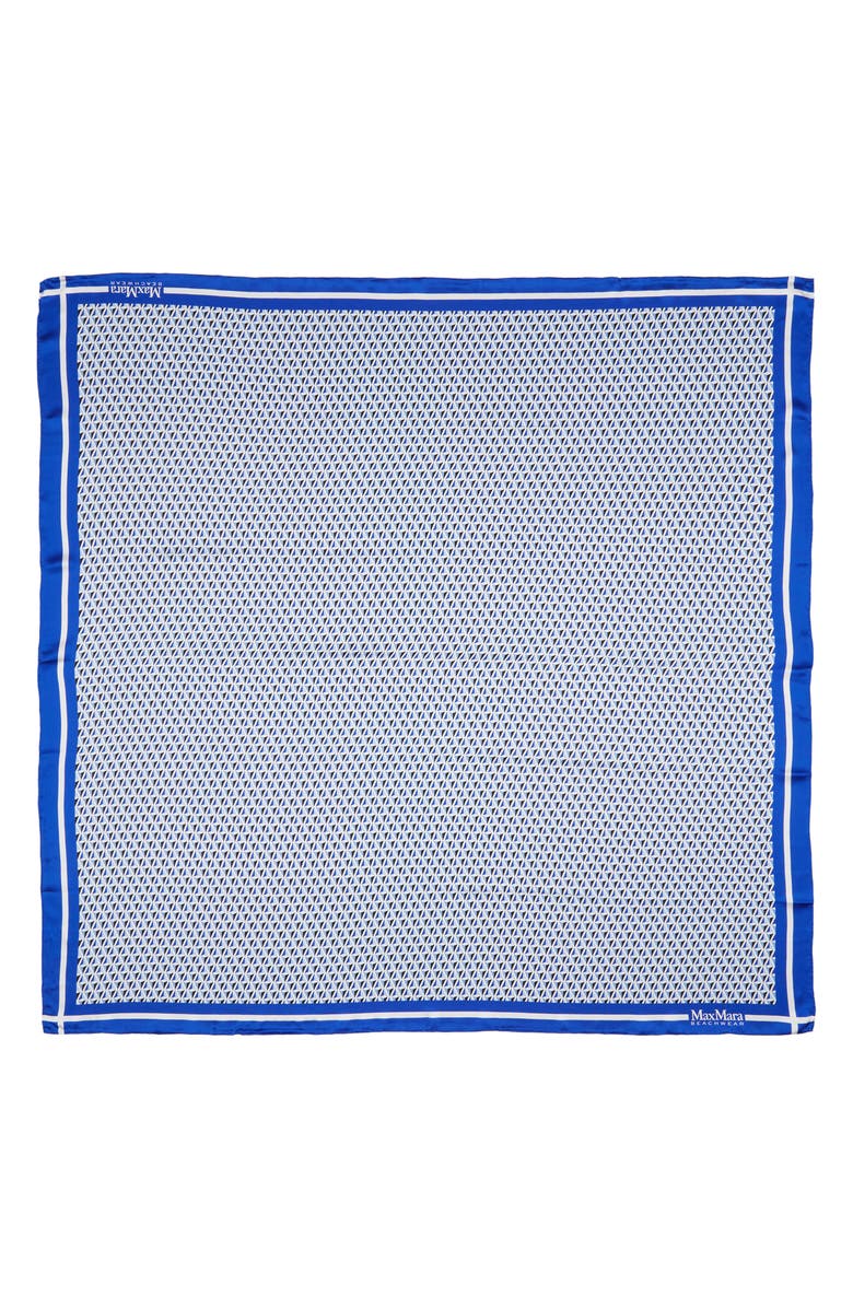 Max Mara Beach Foam Geo Print Silk Scarf, Main, color, Navy