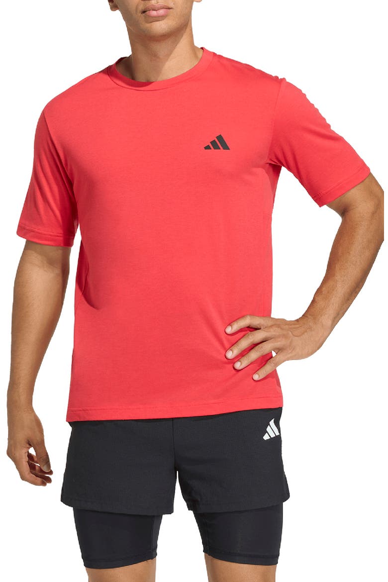Climacool Workout Essentials Base T-Shirt, Main, color, PURE RUBY