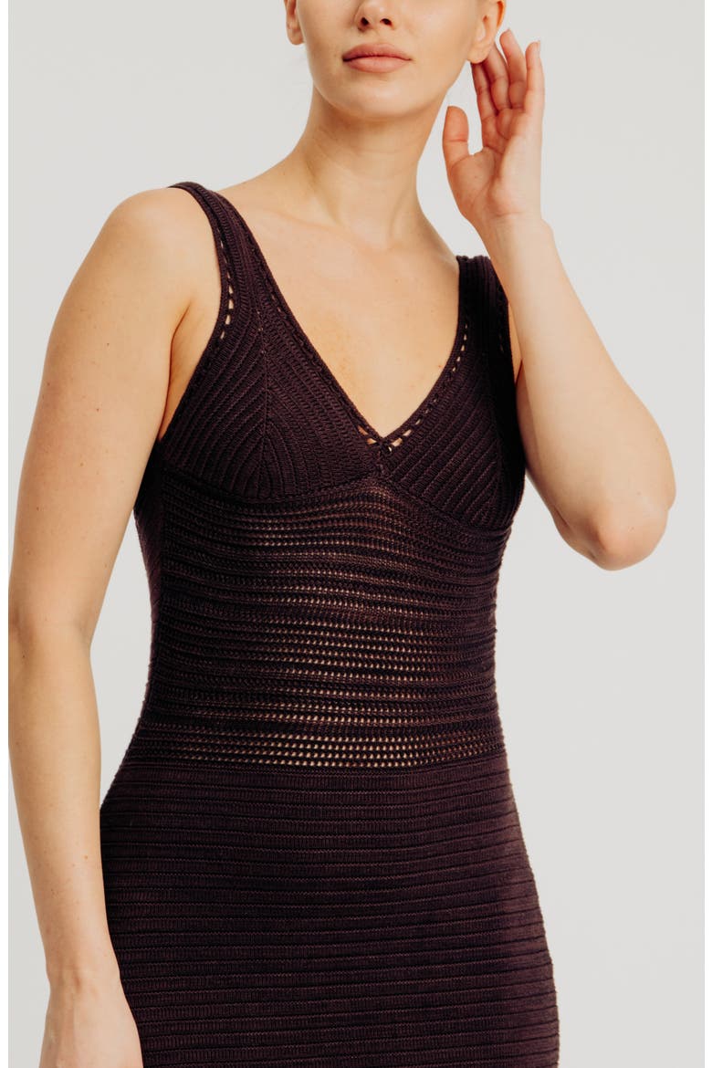 Madi Sleeveless Knit Dress, Alternate, color, CHOCOLATE MARL
