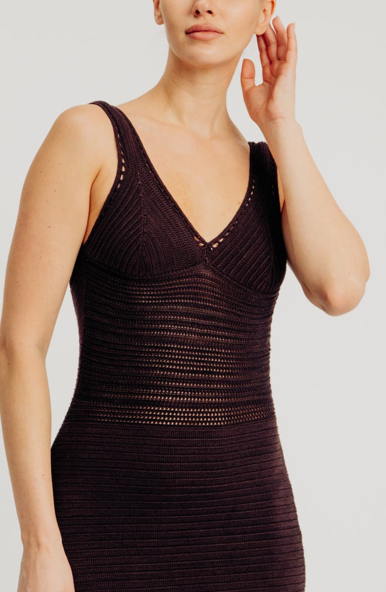 Torn by Ronny Kobo Madi Sleeveless Knit Dress, Alternate, color, Chocolate Marl