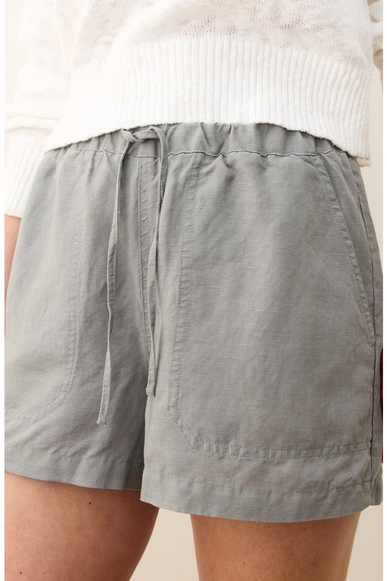 Linen Blend Drawstring Shorts, Alternate, color, SHADOW