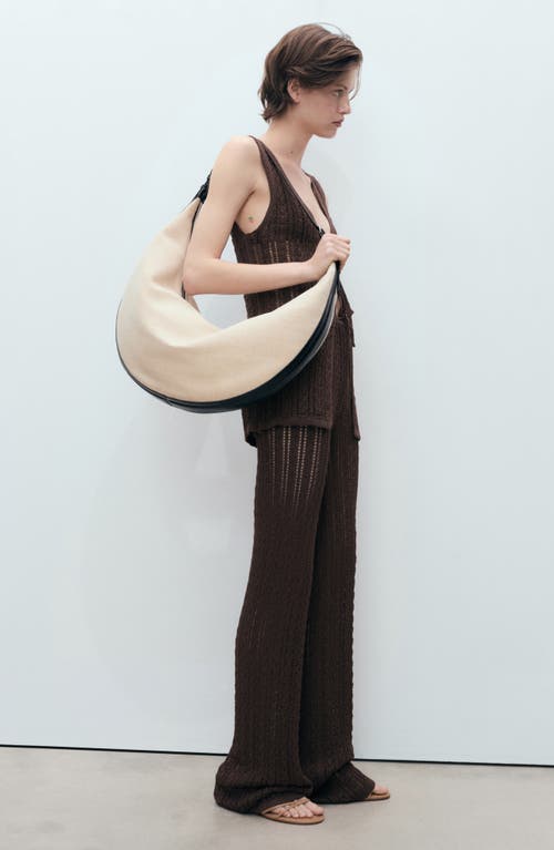 Mango Openwork Knit Pull-on Straight Leg Pants