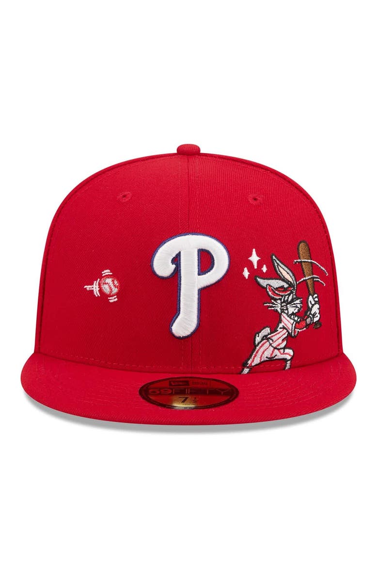 New Era Men's New Era Red Philadelphia Phillies Looney Tunes Bugs Bunny 59FIFTY Fitted Hat, Alternate, color, Red