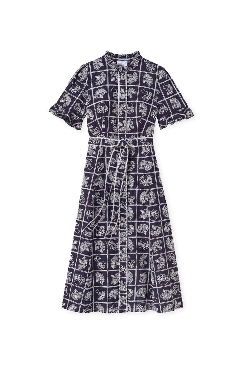 Aria Eyelet Midi Dress, Main, color, Midnight Blue
