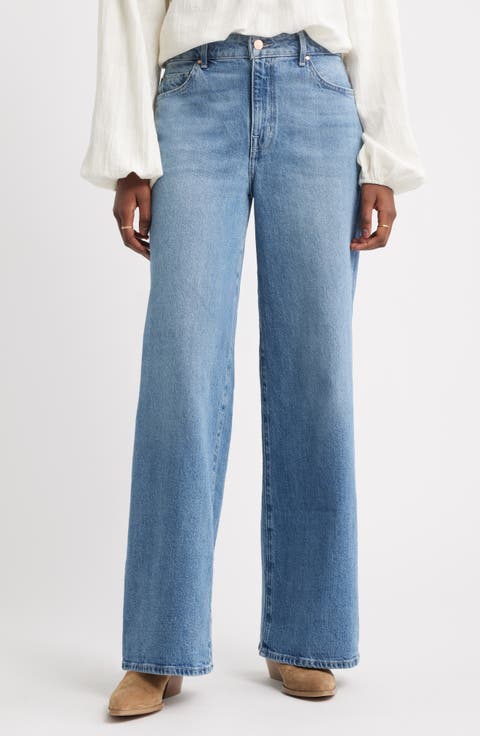 High Waist Denim Wide Leg Jeans