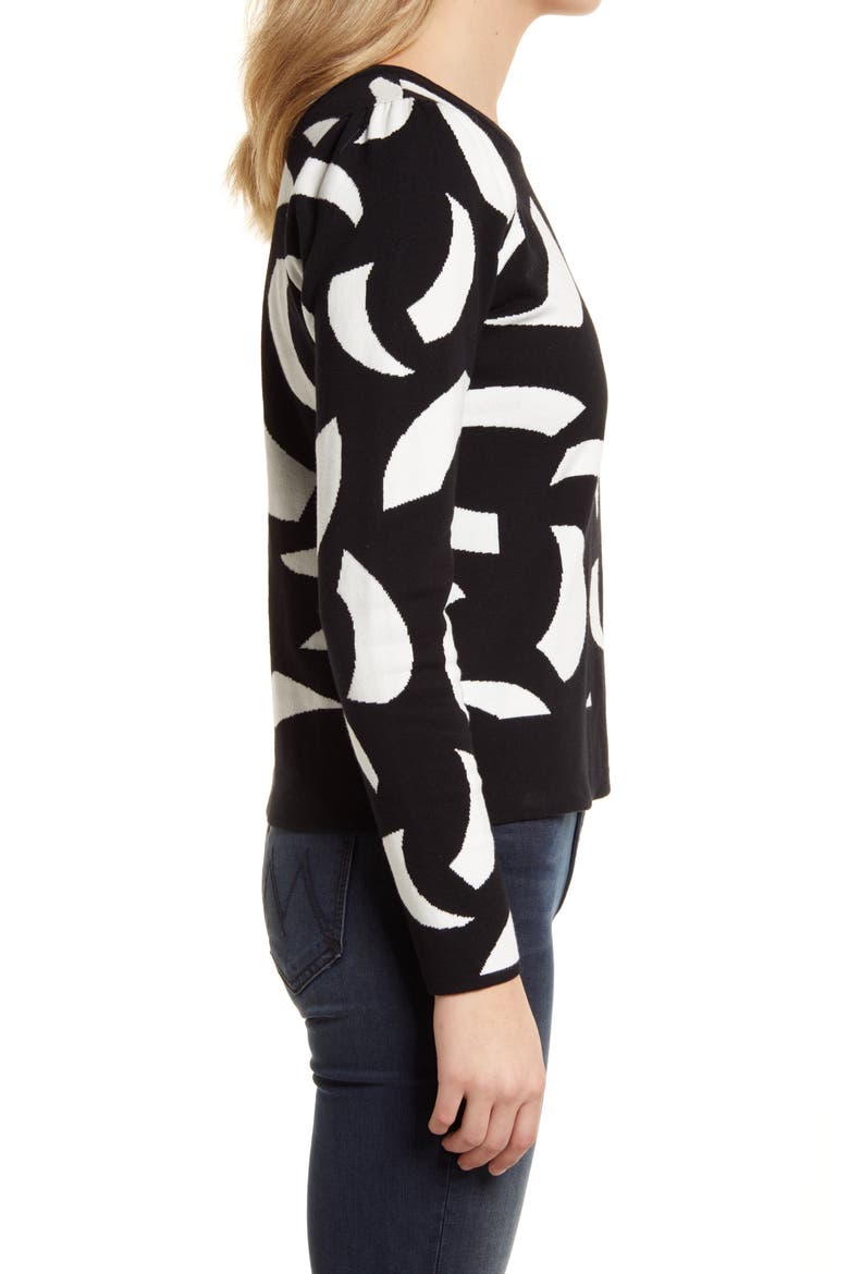 Swirl Jacquard Pullover Sweater, Alternate, color, RICH BLACK
