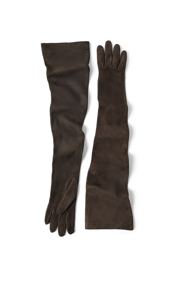 Brunello Cucinelli Couture suede gloves, Main, color, Rust Brown