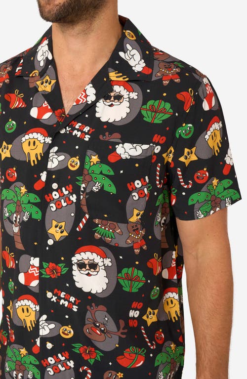Opposuits Merry Jinglejoy Camp Shirt In Black
