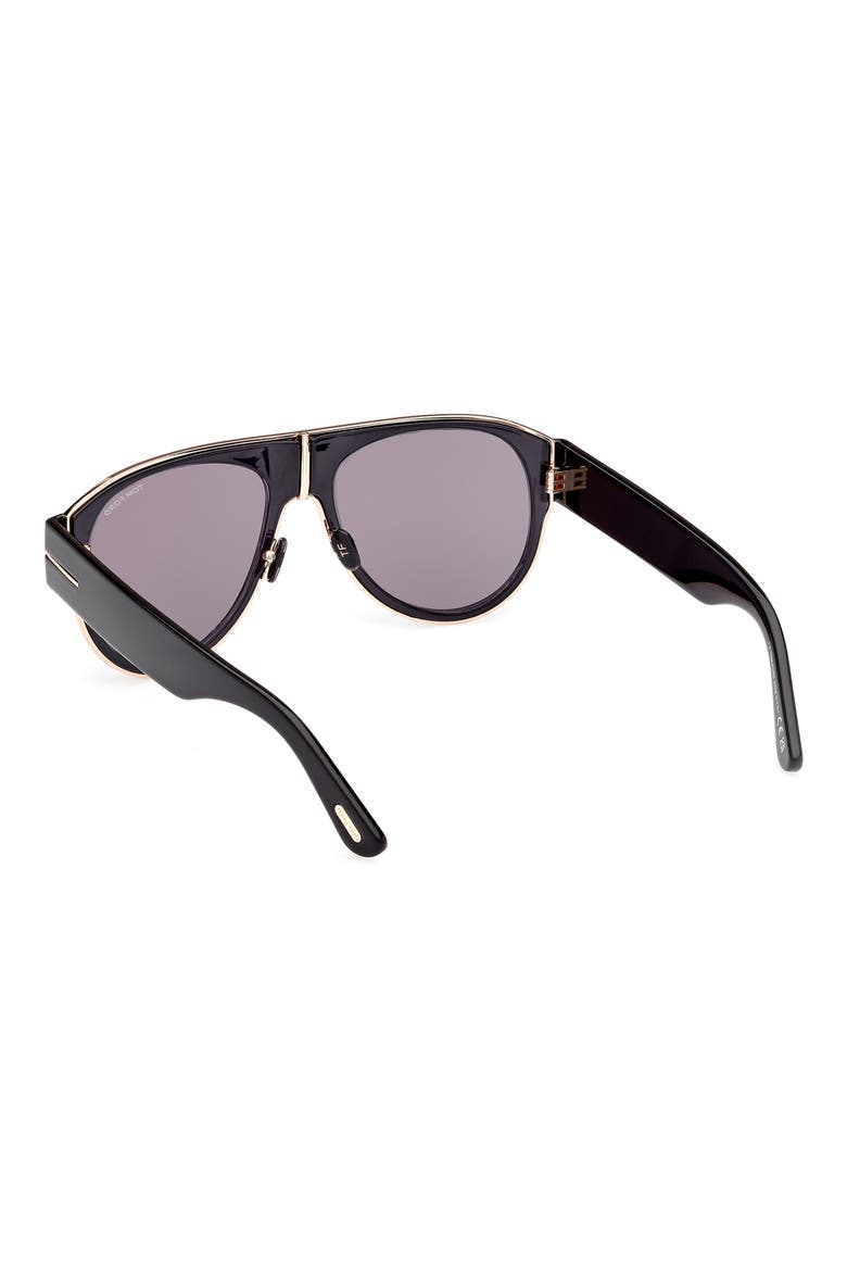 58mm Pilot Sunglasses, Alternate, color, SHINY BLACK / SMOKE MIRROR