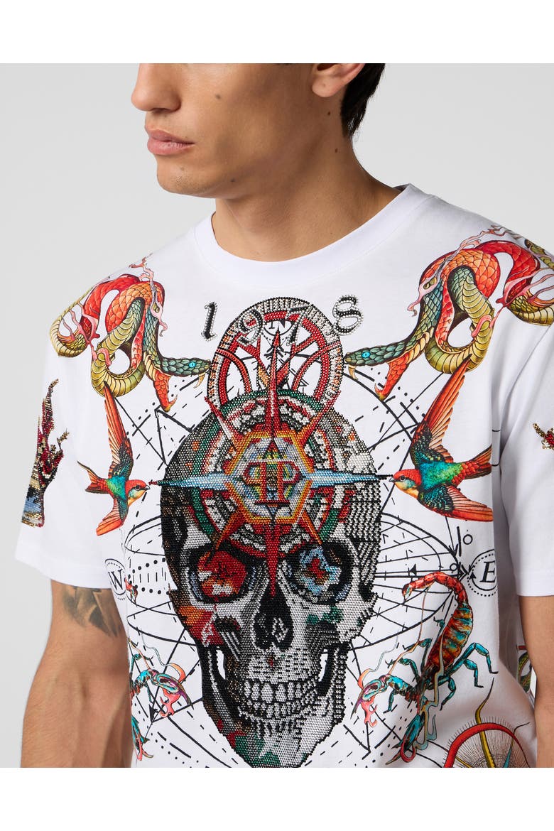 Round Neck T-Shirt Tattoo Stones Men, Alternate, color, white