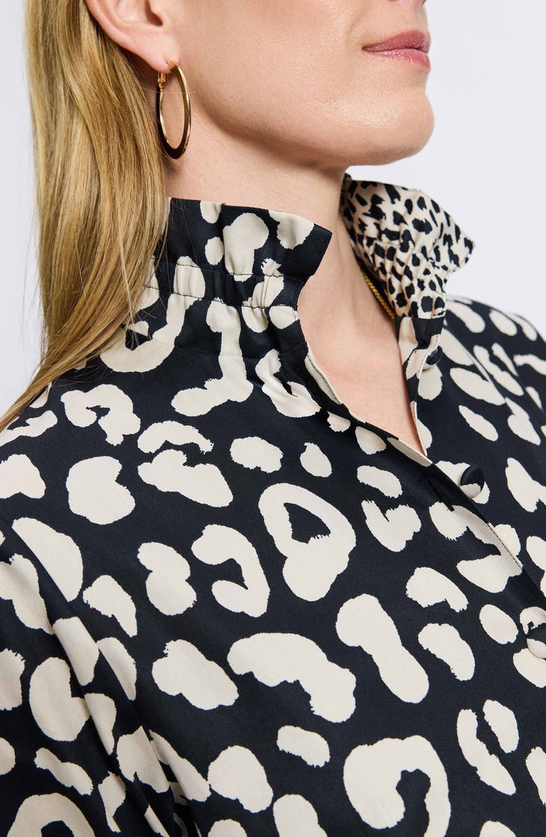 Foxcroft Carolina Animal Print Cotton Sateen Button-Up Shirt, Alternate, color,