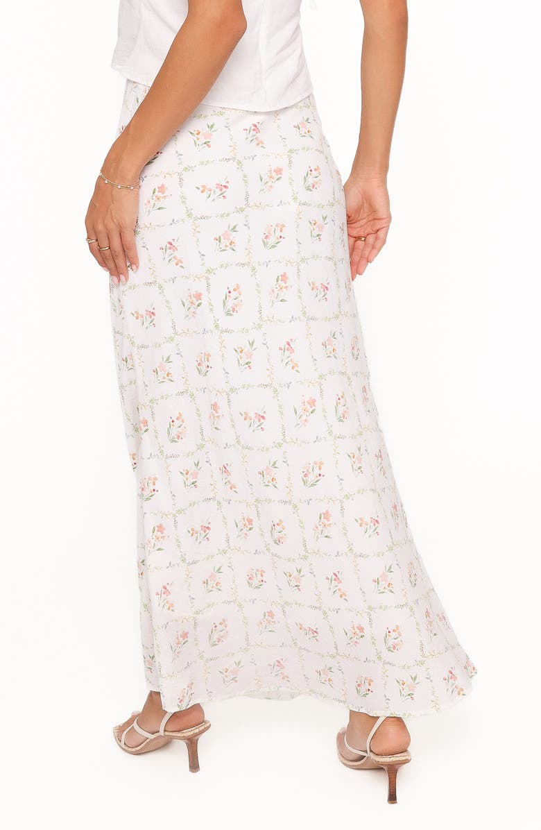 Petal & Pup Steele Bias Cut Maxi Skirt, Alternate, color, White Vintage Floral